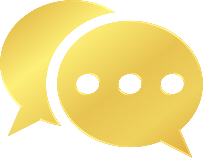 Gold Chat Message Icon